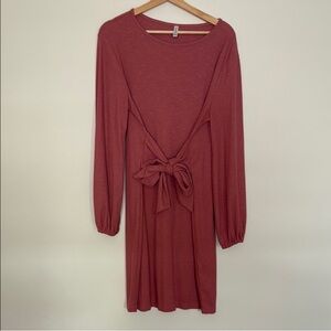 Elegant Long Sleeve Pink Dress